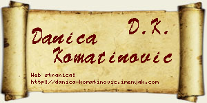 Danica Komatinović vizit kartica